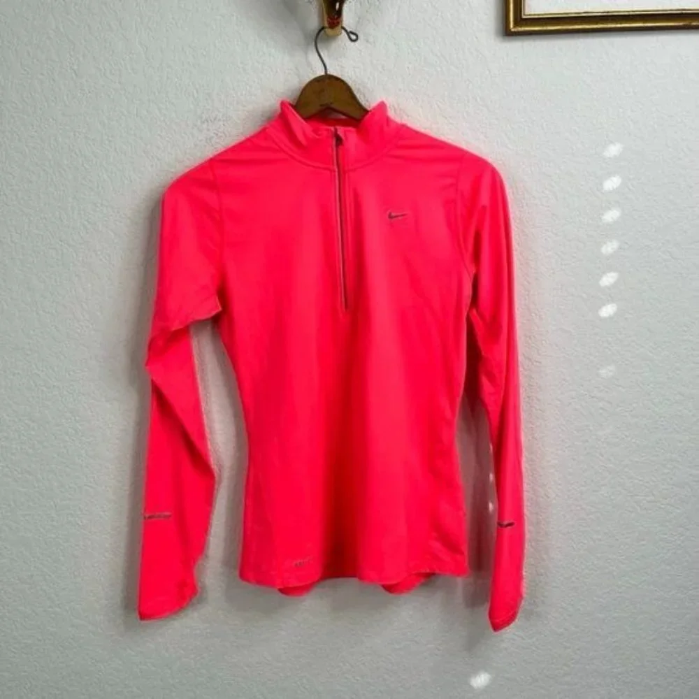 NIKE Element Dri FIT Half Zip Top Neon - Picture 1 of 7